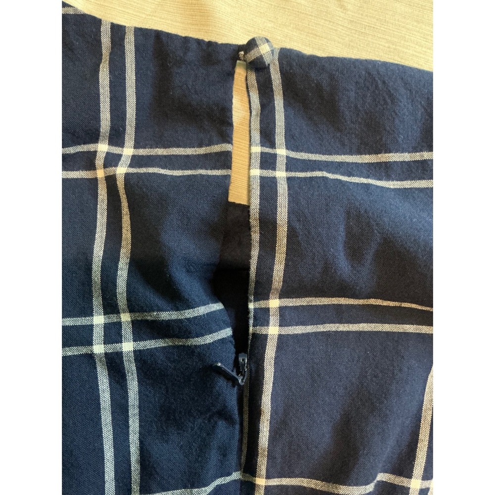 Emily and Fin Navy Plaid Sleeveless Fit & Flare Dress Pockets Size S - Picture 8 of 12
